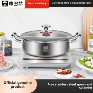 Cornbach 304 Stainless Steel Mandarin Duck Pot Large Capacity Household Commercial Hot Pot Thickened Binaural Soup Pot Shabu