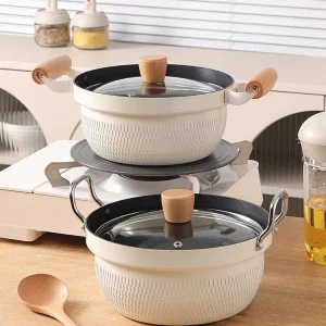 Korean Style Soup Pot Non Stick Pot Household Boiled Noodle Health Pot Double Ear Stewed Pot Kitchen Accessories Cookware