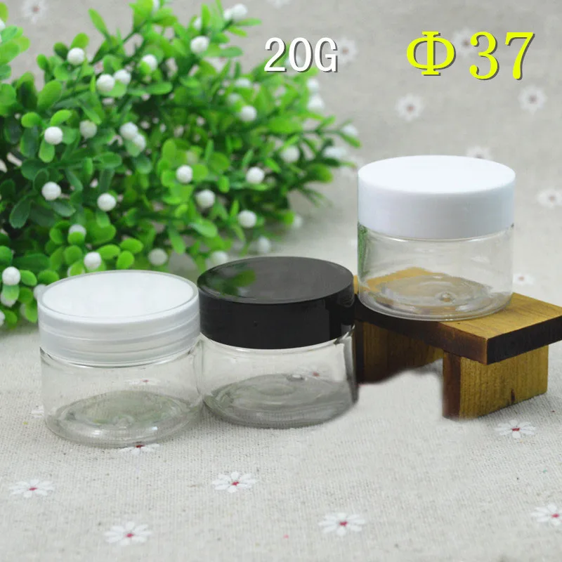 20G clear plastic PET jar pot tin essence emulsion hyaluronic gel serum moisturize sample art nail skin care cosmetic packing