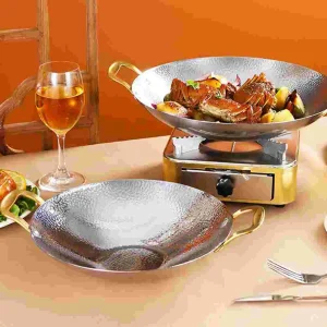 Alcohol Pot Griddle Dry Steel Pans for Cooking Stainless Stove Wok Household Kitchenware