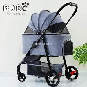 Pet Outdoor Dog Cart Detachable Lightweight Foldable Outdoor Pet Cart Travel Stroller Baby Stroller