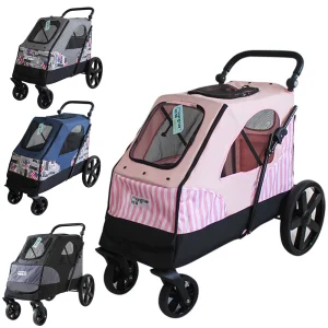 Pet Dog Stroller Baby Newborn Cat Stroller Four-Wheels Shock Absorption Folding Dog Pull Travel Large Space Load-bearing 60KG